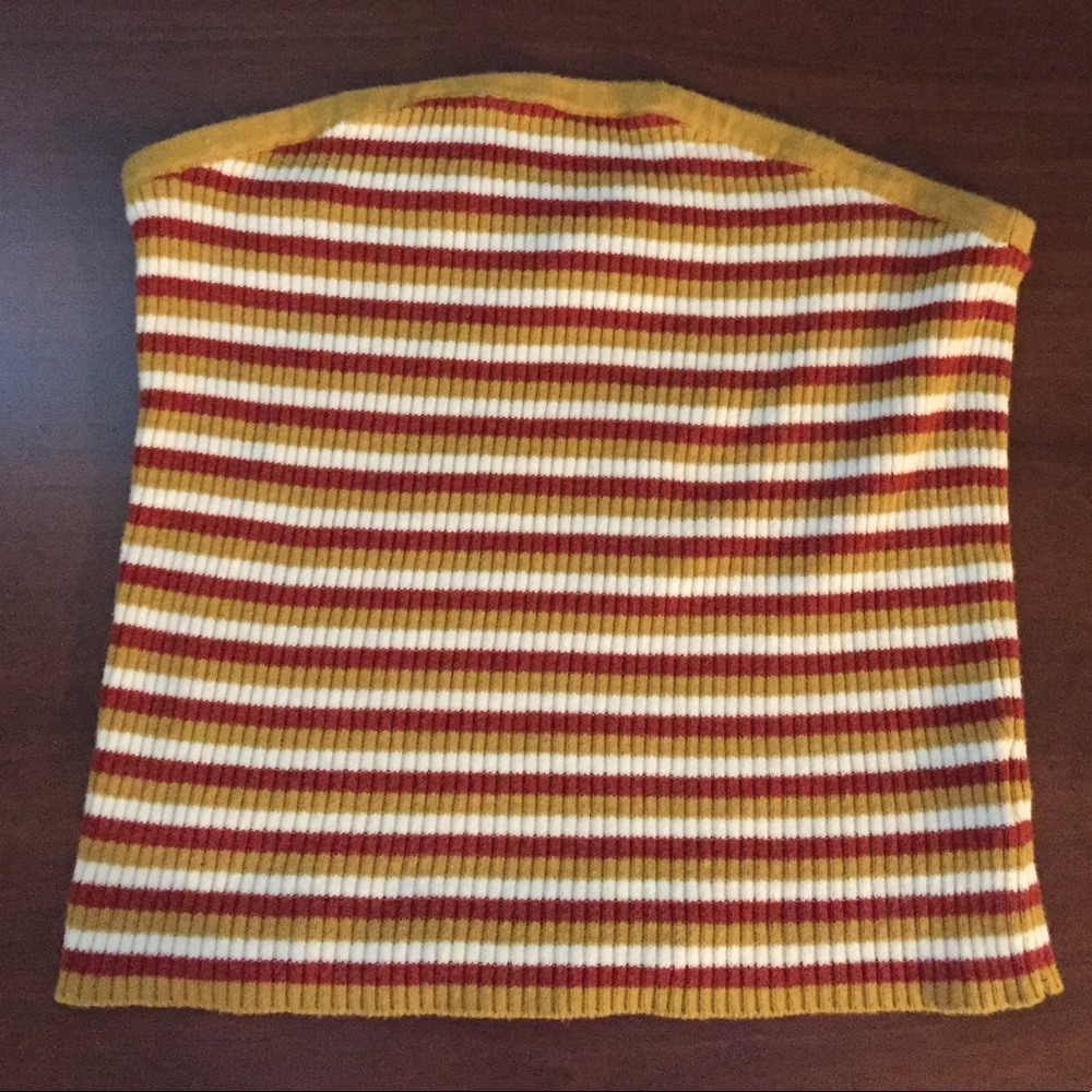 Yellow white and red tube top